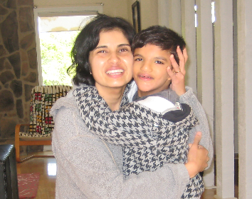 Sitara holding her son Ishan as a young child